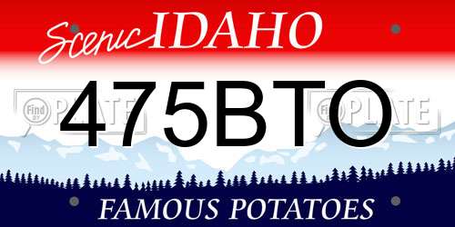 475BTO Idaho License Plate