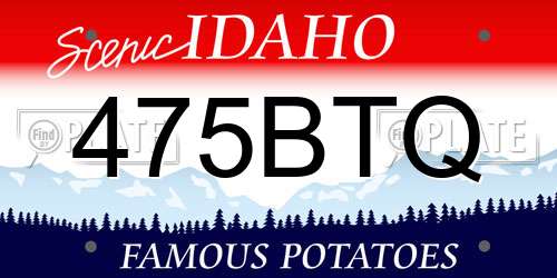 475BTQ Idaho License Plate