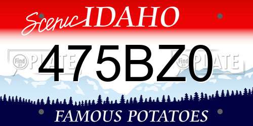 475BZ0 Idaho License Plate