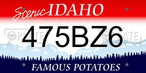 475BZ6 Idaho License Plate