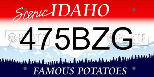 475BZG Idaho License Plate