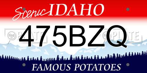 475BZQ Idaho License Plate