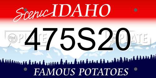 475S20 Idaho License Plate