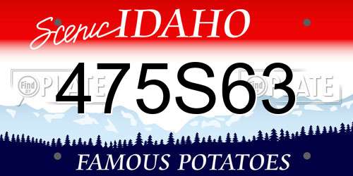 475S63 Idaho License Plate