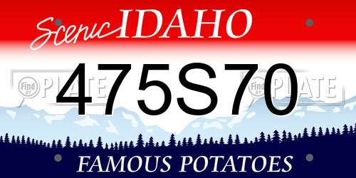 475S70 Idaho License Plate