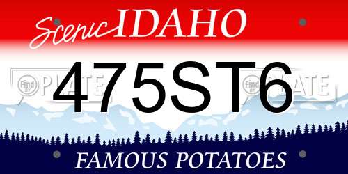 475ST6 Idaho License Plate