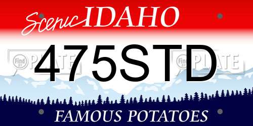 475STD Idaho License Plate