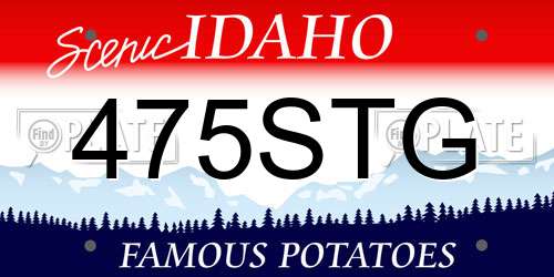 475STG Idaho License Plate