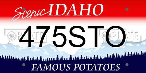 475STO Idaho License Plate