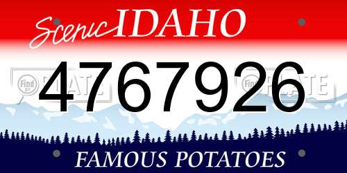 4767926 Idaho License Plate