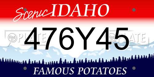 476Y45 Idaho License Plate