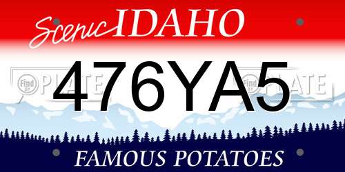 476YA5 Idaho License Plate