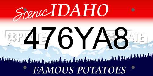476YA8 Idaho License Plate