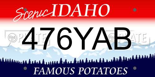 476YAB Idaho License Plate