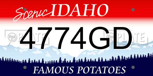 4774GD Idaho License Plate