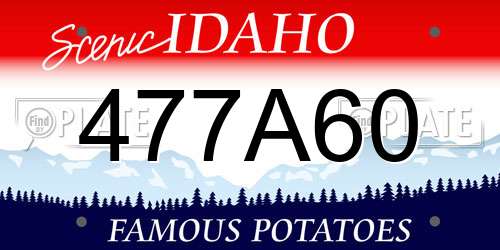 477A60 Idaho License Plate