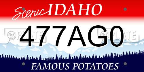477AG0 Idaho License Plate