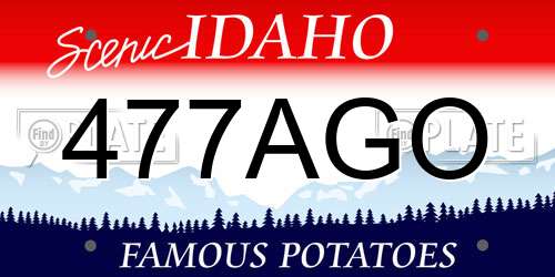 477AGO Idaho License Plate