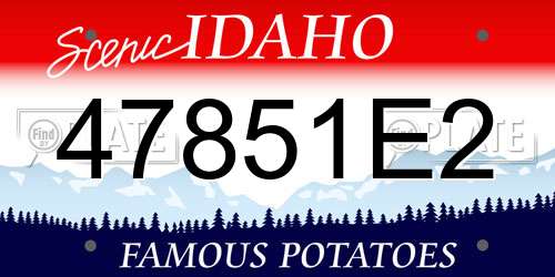47851E2 Idaho License Plate