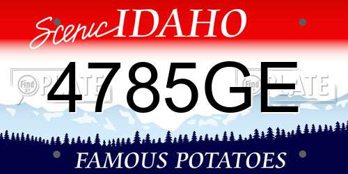 4785GE Idaho License Plate