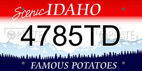 4785TD Idaho License Plate