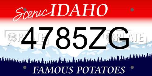 4785ZG Idaho License Plate
