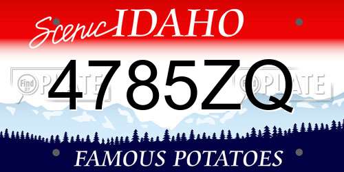 4785ZQ Idaho License Plate