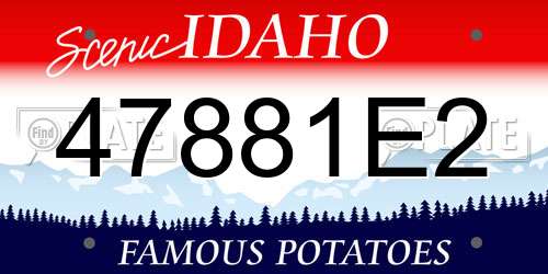 47881E2 Idaho License Plate