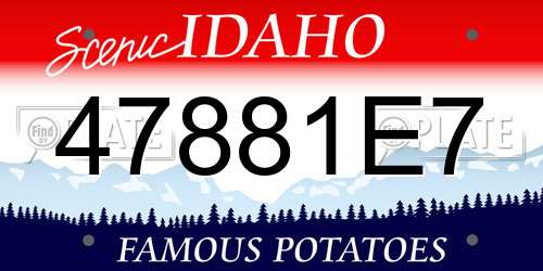47881E7 Idaho License Plate