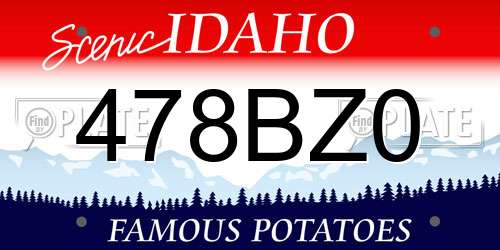 478BZ0 Idaho License Plate