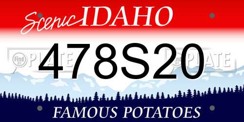 478S20 Idaho License Plate