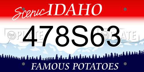 478S63 Idaho License Plate