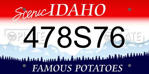 478S76 Idaho License Plate