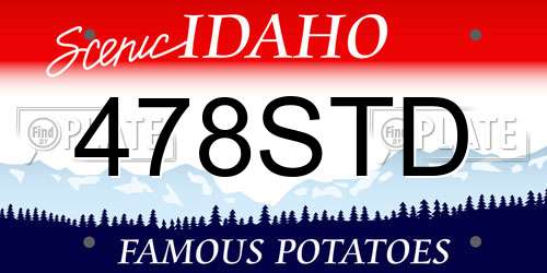 478STD Idaho License Plate