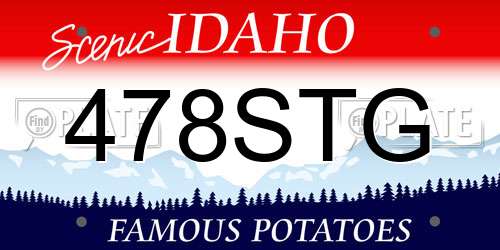 478STG Idaho License Plate