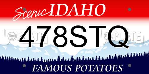 478STQ Idaho License Plate