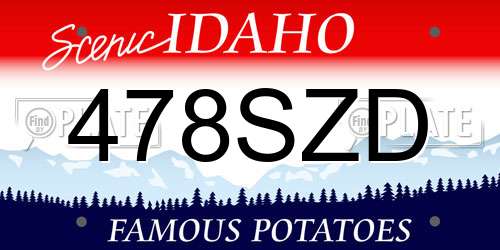 478SZD Idaho License Plate