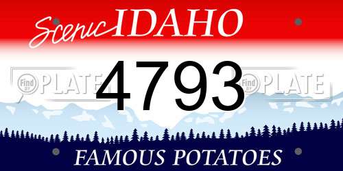 4793 Idaho License Plate