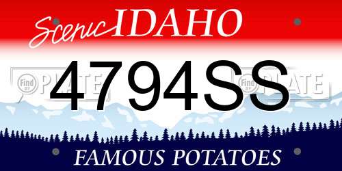 4794SS Idaho License Plate