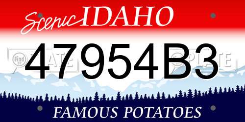 47954B3 Idaho License Plate