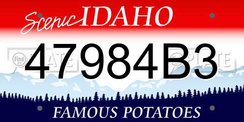 47984B3 Idaho License Plate
