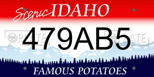 479AB5 Idaho License Plate