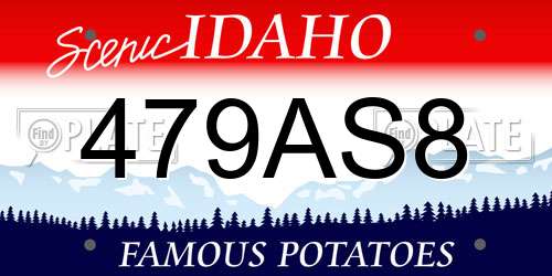 479AS8 Idaho License Plate