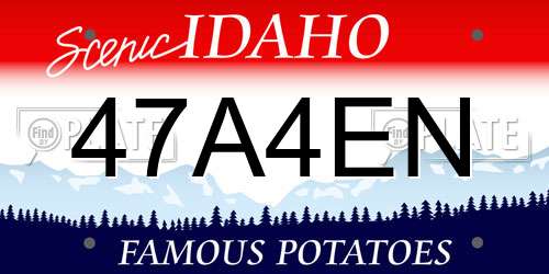 47A4EN Idaho License Plate