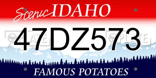 47DZ573 Idaho License Plate