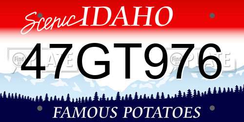 47GT976 Idaho License Plate