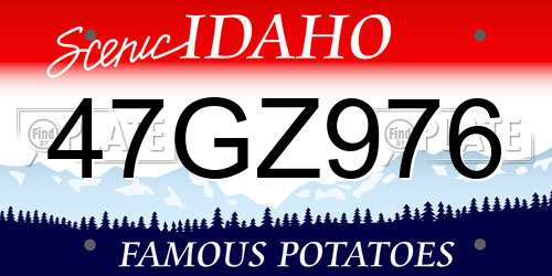 47GZ976 Idaho License Plate