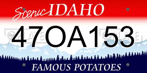 47OA153 Idaho License Plate