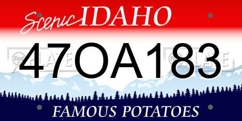 47OA183 Idaho License Plate