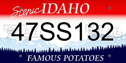 47SS132 Idaho License Plate